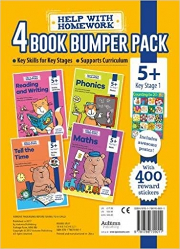 Help with Homework. Maths, Phonics, Reading & Writing, Tell the Time Pack 5+ 