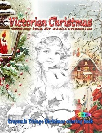 Joy Color Victorian Christmas coloring book for adults relaxation: Greyscale vintage Christmas coloring book 