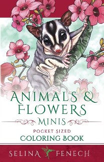 Fenech Selina Animals and Flowers Minis - Pocket Sized Coloring Book 