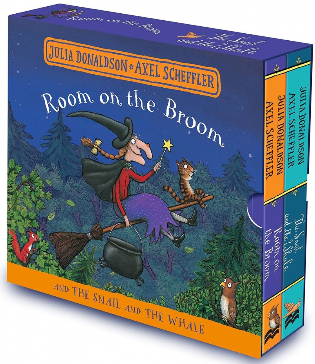 Donaldson Julia Room on the broom and the snail and the whale board book gift slipcase 