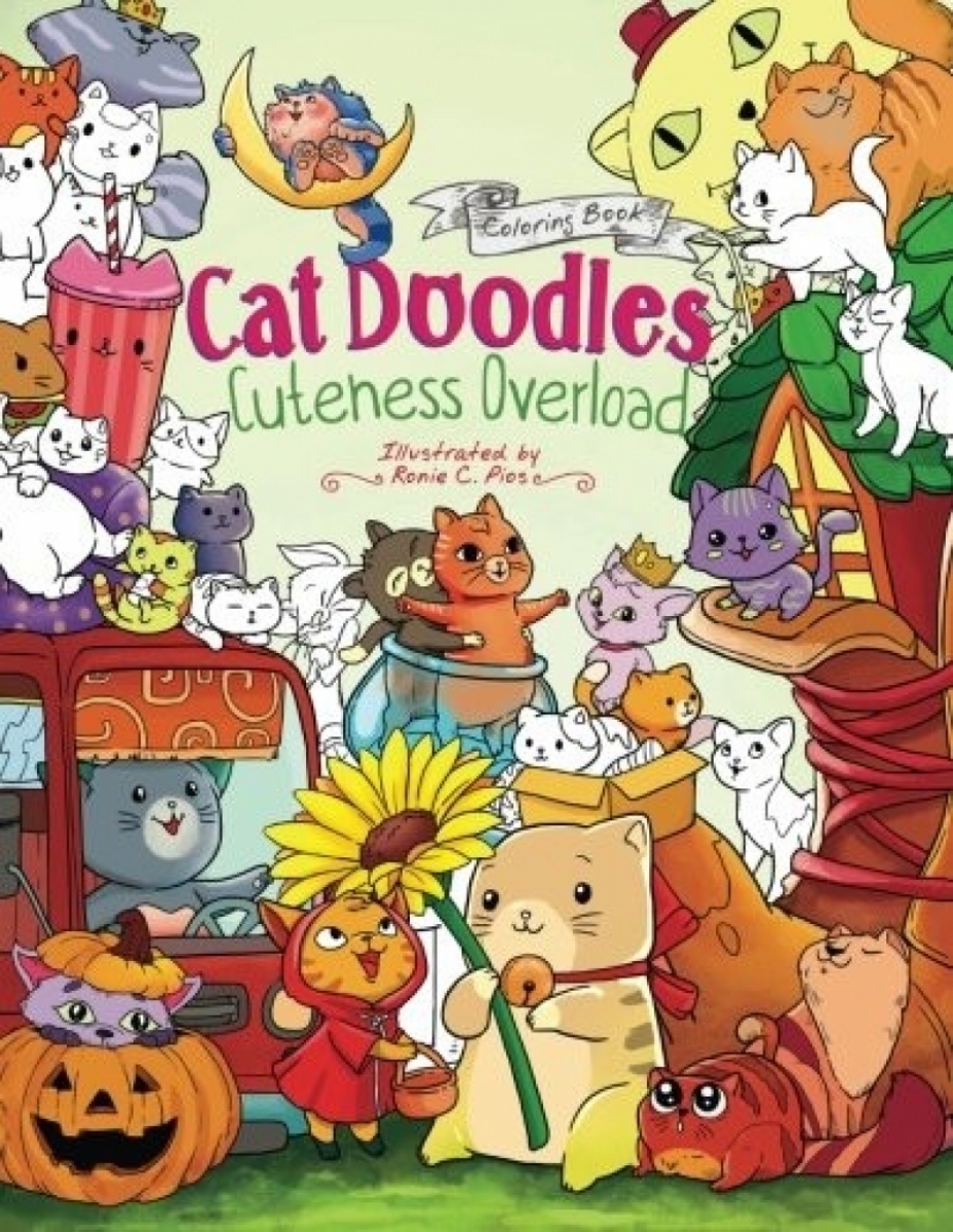 Storytroll, Rivers Julia Cat Doodles Cuteness Overload Coloring Book for Adults and Kids: A Cute and Fun Animal Coloring Book for All Ages 