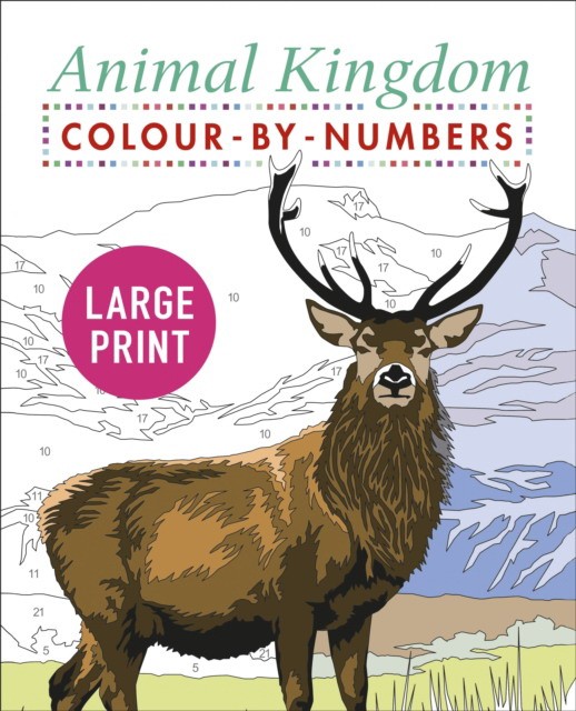 David, Woodroffe Large print animal kingdom colour by numbers 