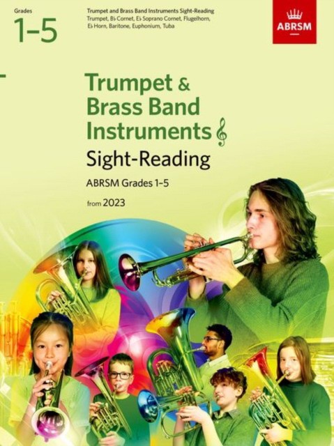 Abrsm Sight-reading for trumpet and brass band instruments (treble clef), abrsm grades 1-5, from 2023 