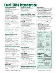 Beezix Inc Excel 2010 Introduction Quick Reference Guide (Cheat Sheet of Instructions, Tips &  Shortcuts - Laminated Card) 