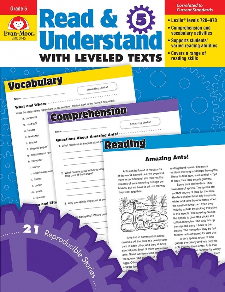 Read and Understand with Leveled Texts, Grade 5 - Teacher Reproducibles 