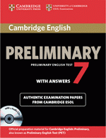 Cambridge ESOL Cambridge English Preliminary 7 Student's Book Self-study Pack 