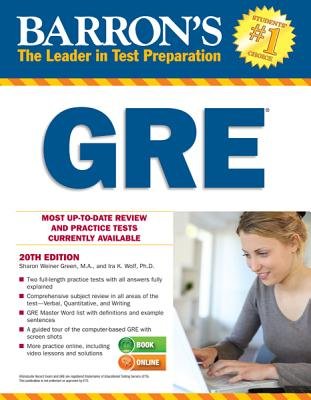 Green Sharon Weiner Barron's GRE , 20th Edition [With CDROM] 