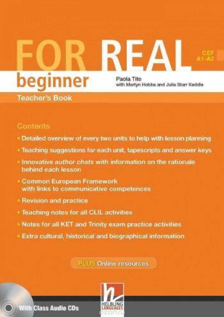 Hobbs M., Keddle J.S. For Real Beginner Teacher's Book + 3 Class CDs + Interactive Book DVD-ROM 