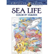 Toufexis George Creative Haven Sea Life Color by Number Coloring Book 