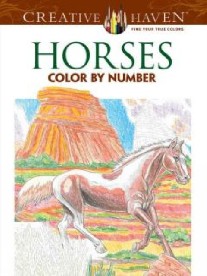 Toufexis George Creative Haven Horses Color by Number Coloring Book 