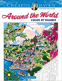 Toufexis George Creative Haven Around the World Color by Number Coloring Book 