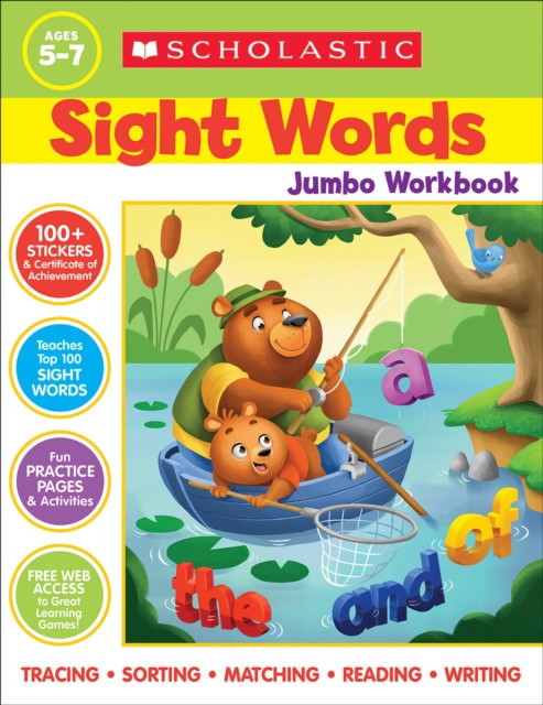 Scholastic Scholastic Sight Words Jumbo Workbook: 300+ Practice Pages Targeting the Top 100 High-Frequency Words 