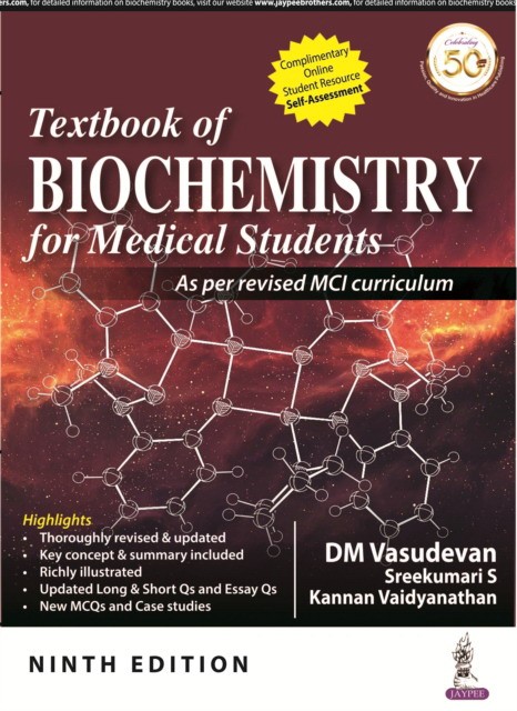 Vasudevan, Sreekumari S Textbook of Biochemistry for Medical Students 