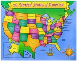 U.S.A. Map Friendly Chart 