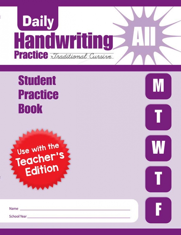 Daily Handwriting Practice Traditional Cursive Grades K-6 Student Workbook 