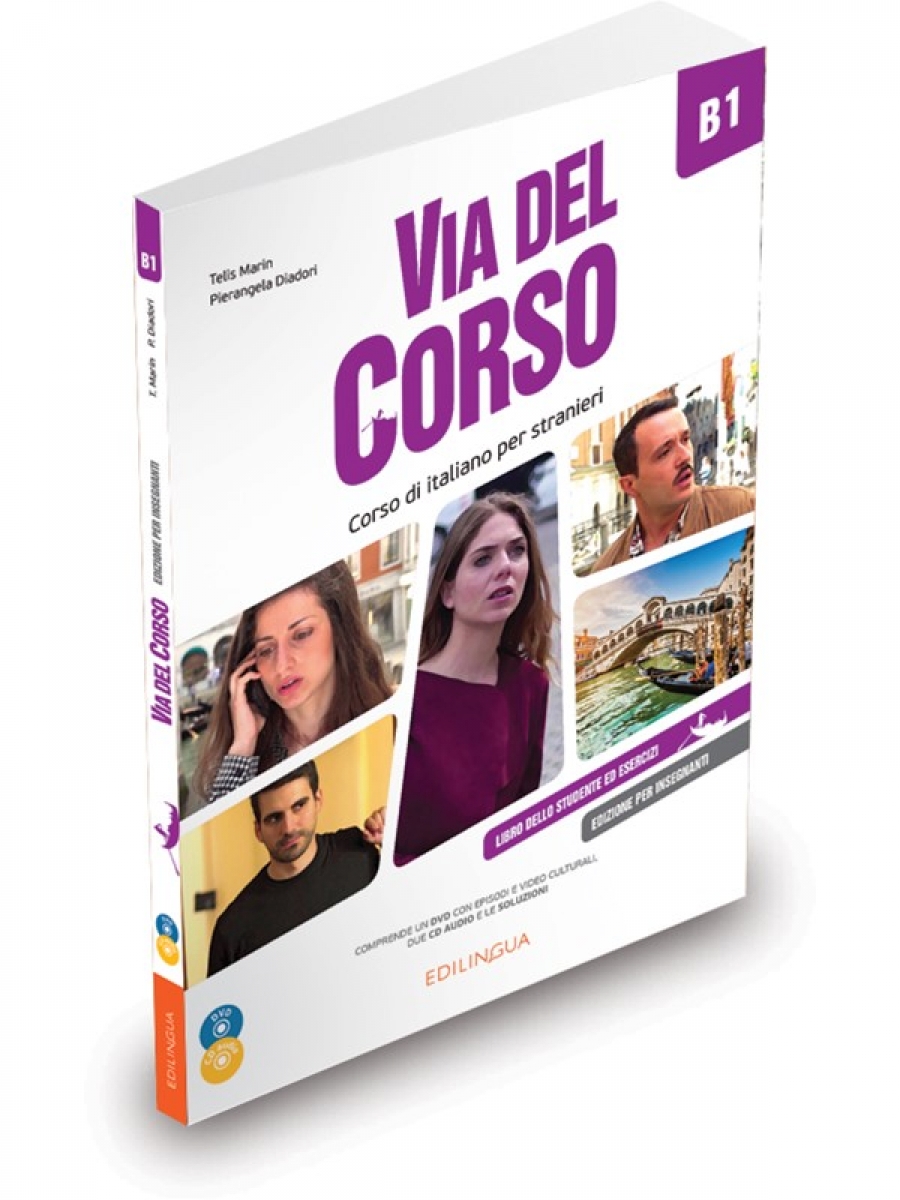 Marin, Telis, Diadori, Pierangela Via del Corso B1 Edizione per insegnanti + 2CD+DVD 